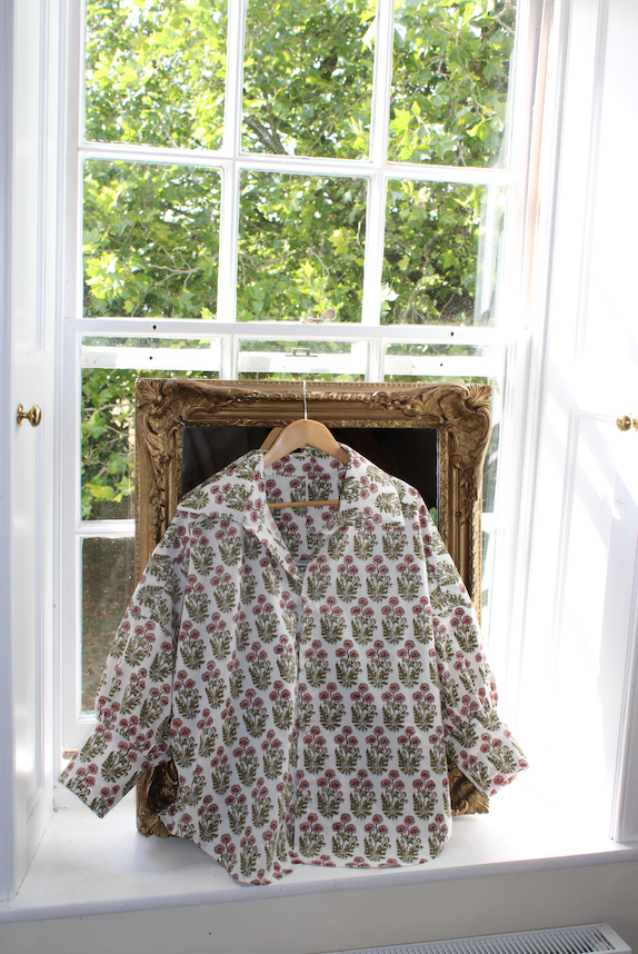 SAMPLE SALE AGATHA Shirt in Floral Artisan Cotton