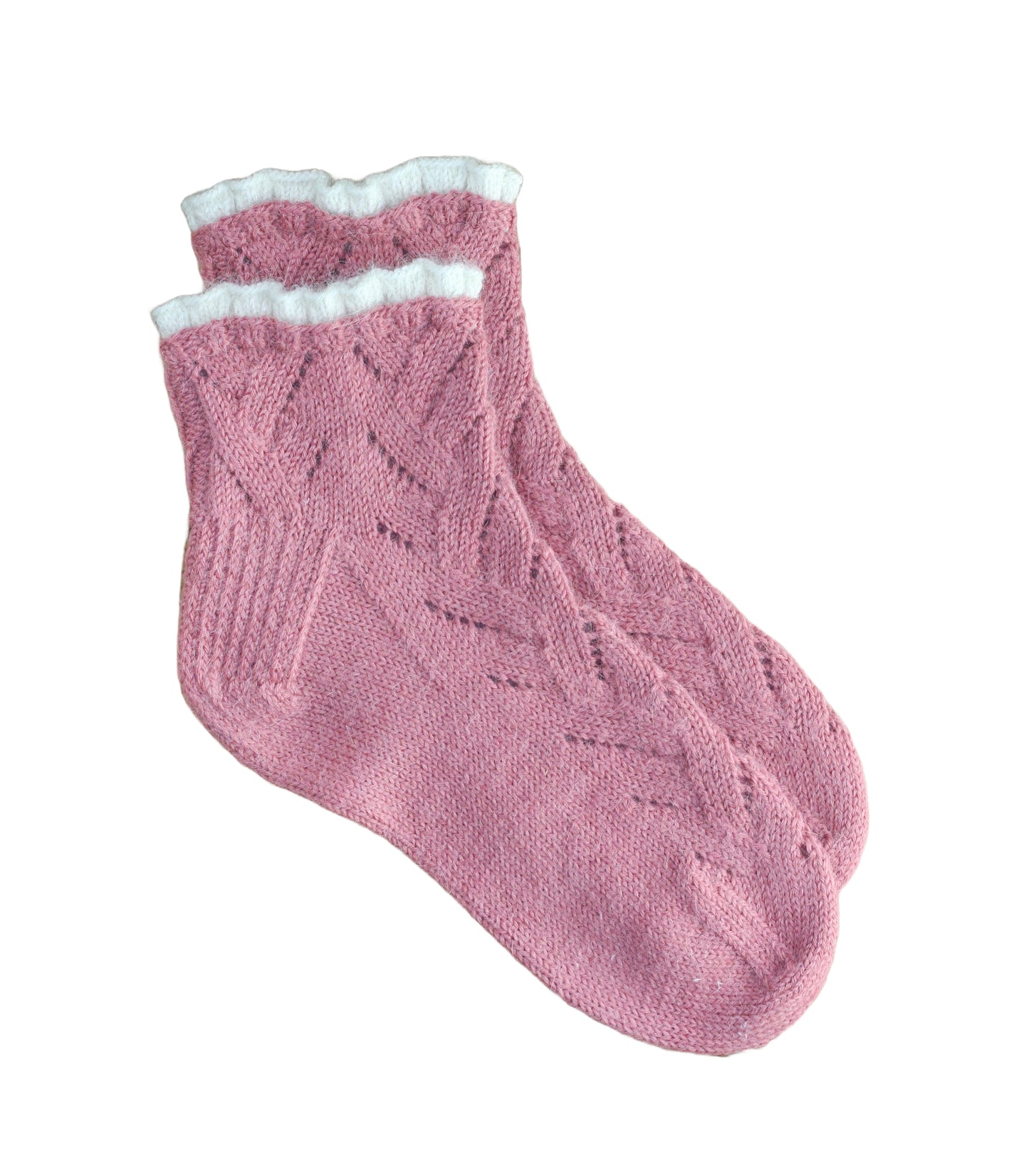 blush pink cable knit luxury socks