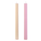 Ribbed Candles in Pink and Cream
