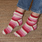 Luxury hand knit socks in stripe, perfect for a gift