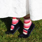 Luxury striped hand knit socks