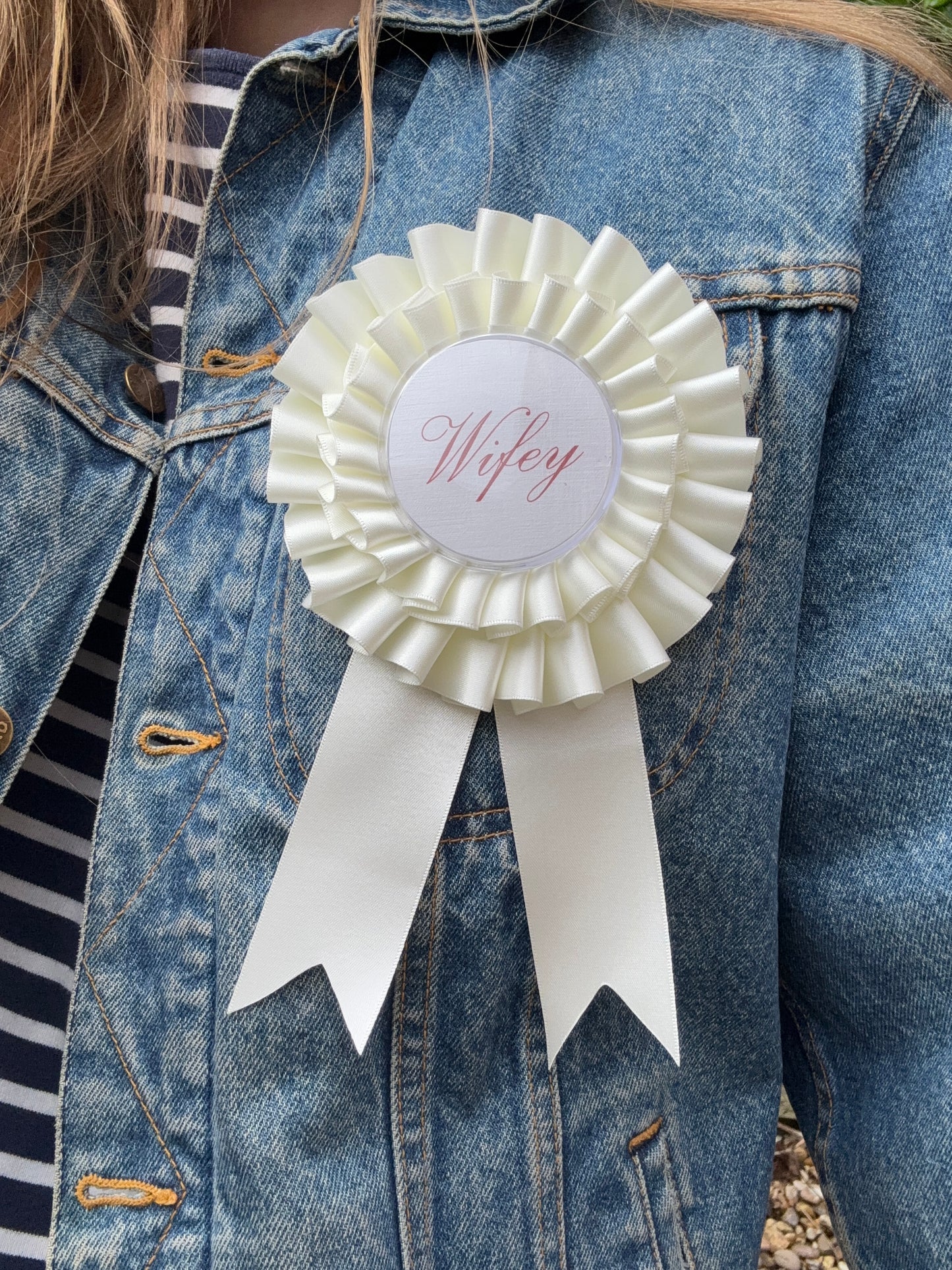 Bridal Satin Rosette 'Wifey'