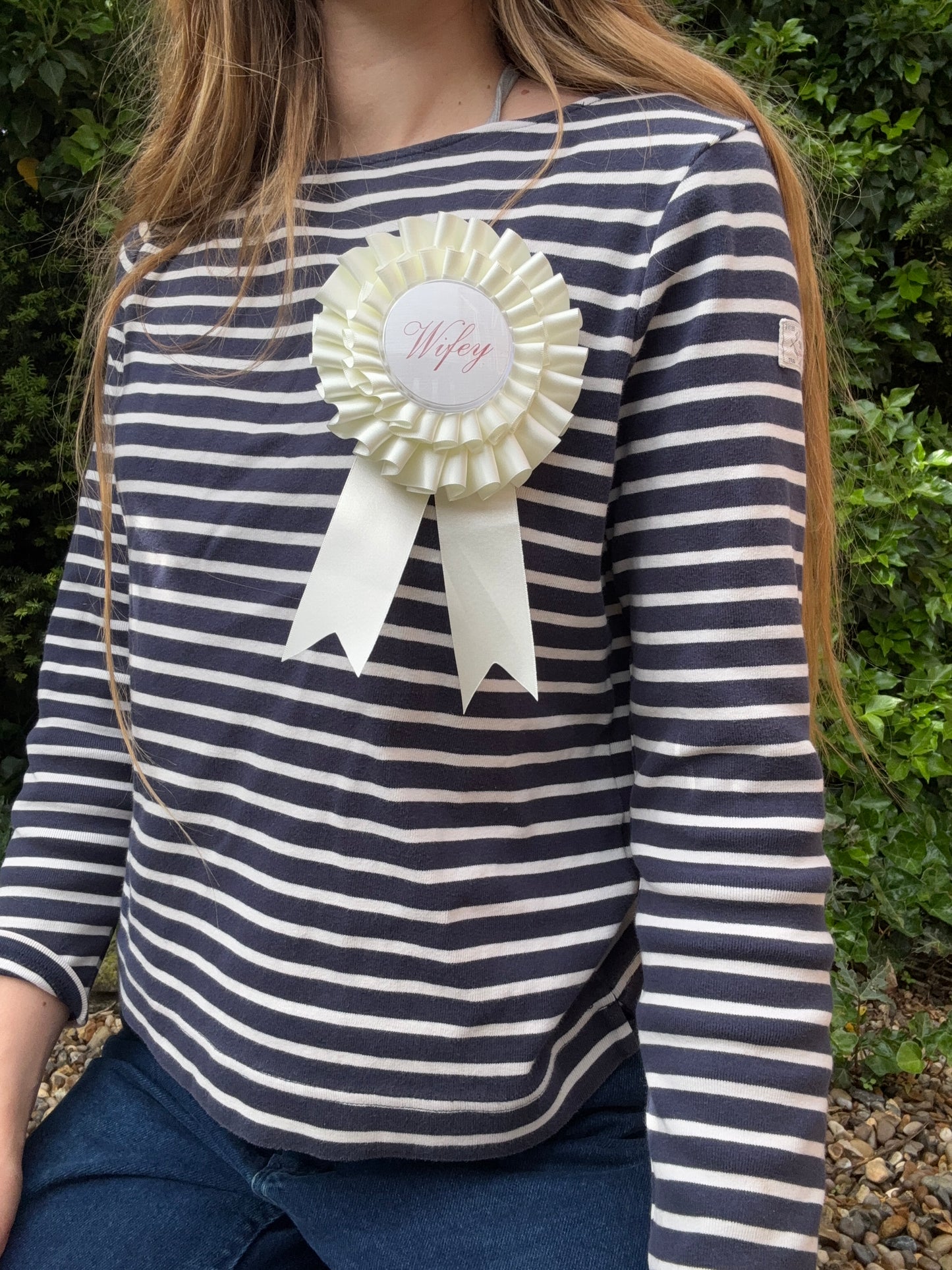 Bridal Satin Rosette 'Wifey'