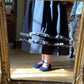 Tiered ruffled skirt on romantic and nostalgic dress