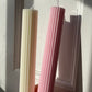 Ribbed Candles in Pink and Cream