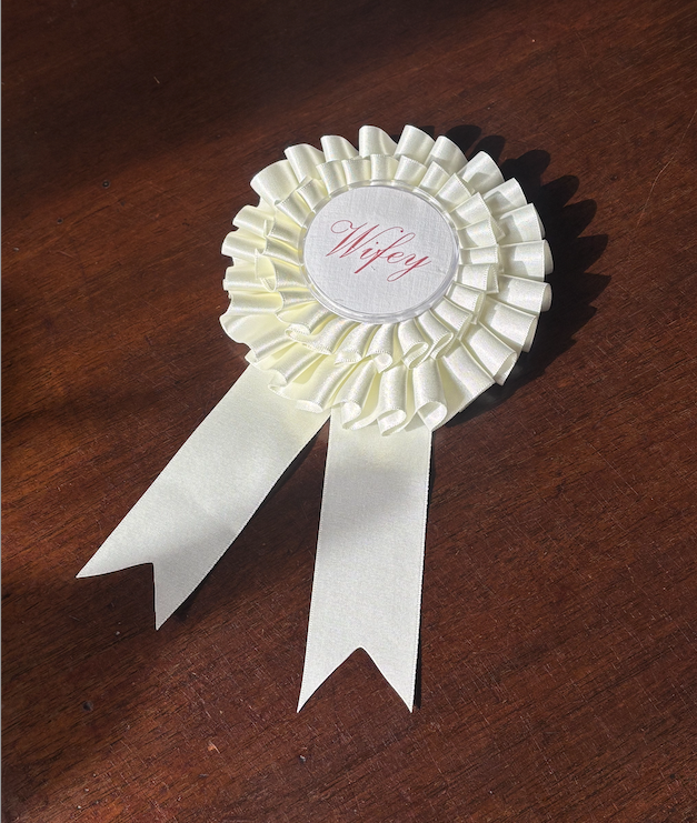 Bridal Satin Rosette 'Wifey'
