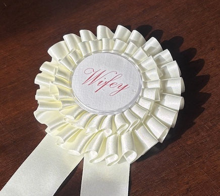 Bridal Satin Rosette 'Wifey'