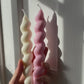 Spiral Candles in Pink and Cream