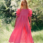 Beautiful trending dress made with pink linen 