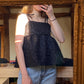 SAMPLE SALE ANNIE Top in Floral Black Jacquard