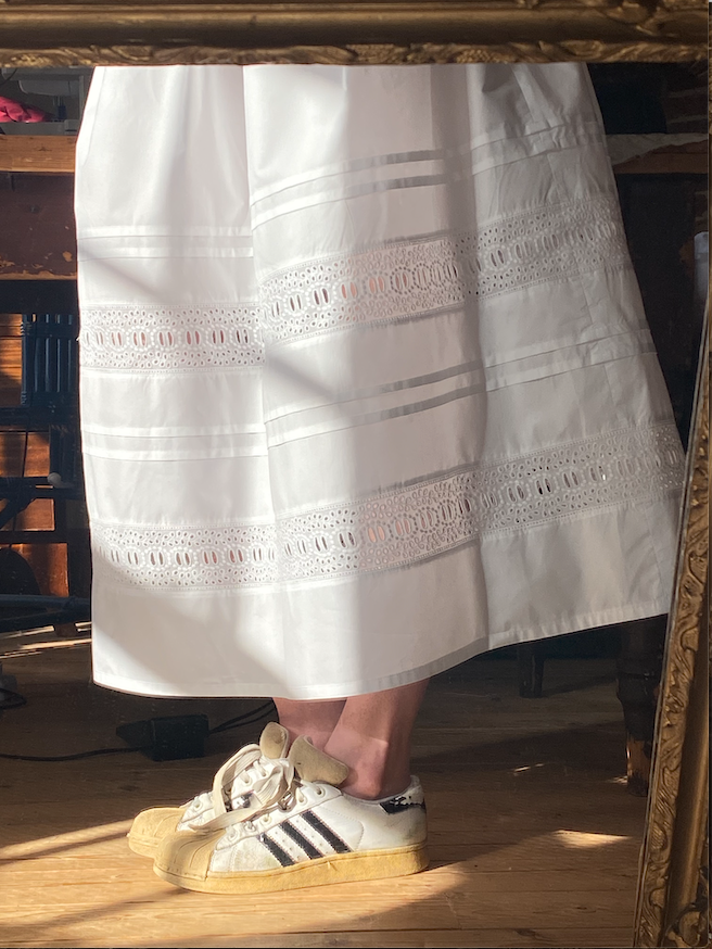 Midi Skirt in Off White