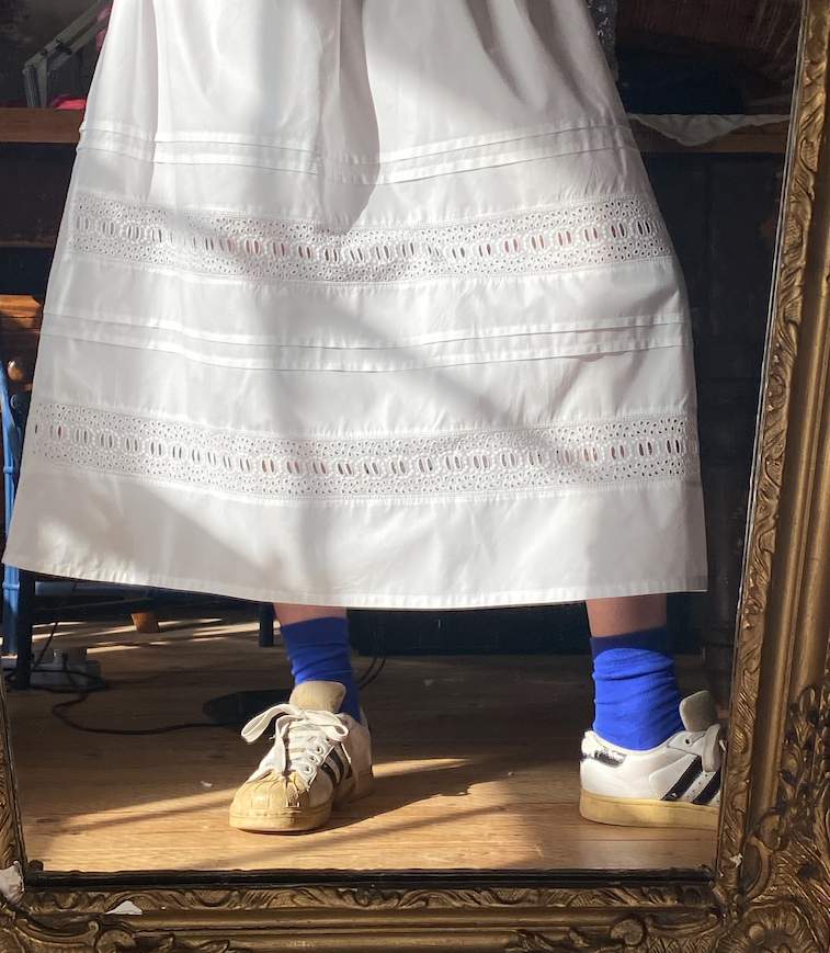 Midi Skirt in Off White