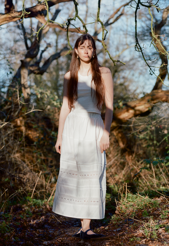 Midi Skirt in Off White