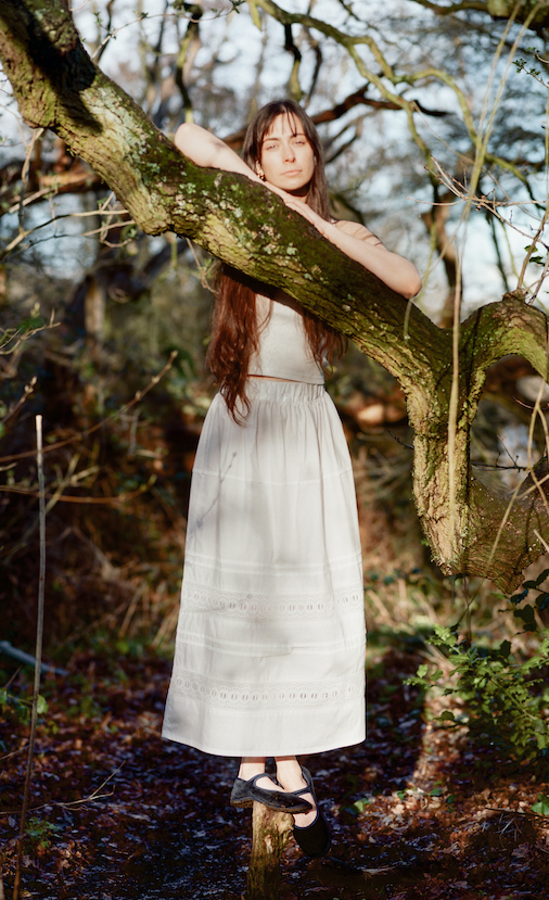 Midi Skirt in Off White