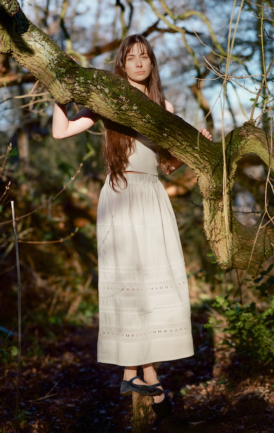 Midi Skirt in Off White